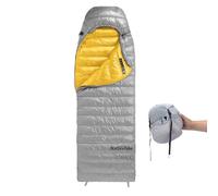 Naturehike Ultralight Down Cold Weather Sleeping Bag, 650FP Compact Sleeping Bag 3-4 Season for Adults & Kids, Backpacking, Camping, Hiking, Traveling with Compression Sack (Grey, Large)