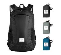 Naturehike Ultralight foldable backpack 30D nylon waterproof backpack 18L Hiking Backpack Suitable for walking, hiking, cycling, sports, short trips Black