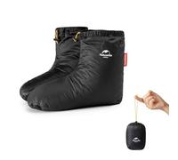 Naturehike Ultralight Winter Goose Down Booties, Camping Warm & Cozy Down Sleeping Socks for Men & Women, Down Filled Slipper Boots with Storage Bag (m, black)