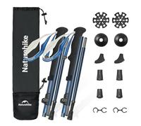 Naturehike Walking Poles 7075 Aluminium Trekking Poles Ultralight Foldable 115-135CM Walking Poles for Women & Men（Blue）