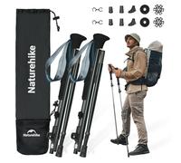 Naturehike Walking Poles 7075 Aluminium Trekking Poles Ultralight Foldable 115-135CM Walking Poles for Women & Men（Black）