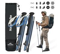 Naturehike Walking Poles 7075 Aluminium Trekking Poles Ultralight Foldable 115-135CM Walking Poles for Women & Men（Blue）