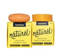 NATURÉL Naturel Maintenance Shampoo & Conditioner Set with Grapefruit Oil and Castor Oil for Hair Growth and Shine - Vegan & Cruelty Free - No Waste