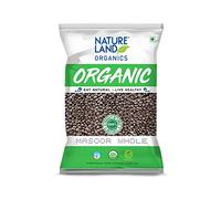 Natureland Organics Masoor Whole/Sabut 500 Gm - Organic Healthy Pulses