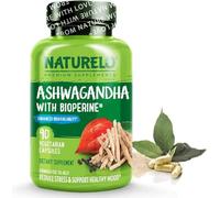 NATURELO Ashwagandha Root Extract with Black Pepper | 90 Vegan Capsules