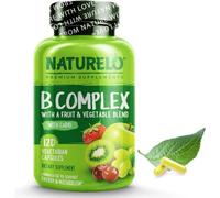NATURELO B Complex with B6, Folate & B12 | 120 Capsules | 4 Months