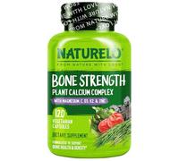 NATURELO Bone Strength with Plant-Based Calcium | 120 Capsules | 1 Month