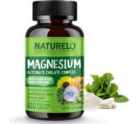 NATURELO Chelated Magnesium Glycinate Complex | 120 Vegan Capsules