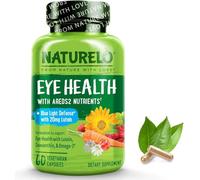 NATURELO Eye Health - AREDS 2 Formula with Lutein, Zeaxanthin, Natural Vitamin A & Vitamin E & Zinc - Best Supplement for Dry Eyes, Vision Preservation - 60 Vegan Capsules | 1 Month Supply
