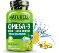 NATURELO Omega-3 Fish Oil 1100mg Triglyceride | 120 Lemon Softgels