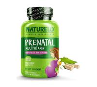 Naturelo Prenatal Multivitamin With Folate, Iron & Calsium 180 Vegetarian Capsule, Dietary Supplement, Complete Formula Gentle On The Stomach