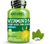 NATURELO Vegan Vitamin D3 2500 IU from Lichen | 180 Vegan Capsules