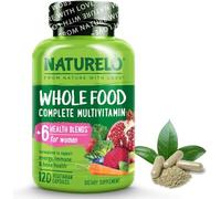 NATURELO Whole Food Multivitamin for Women - with Natural Vitamins, Minerals, Botanical Blends - Complete All-in-One Supplement for Energy, Brain, Eye Health - 120 Vegan Capsules | 1 Month Supply