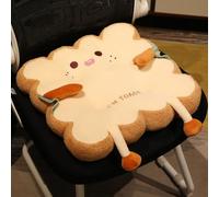 NatureMan 15.7inch Toast Bread Pillow Cushion, with Cute Expression Square Funny Food Plush pad, for Office, Bedroom Seats, Valentine's Day, Christmas Birthday Gift (Happy)