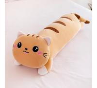 NatureMan 25 Inches Long Cat Plush Pillow, Soft Cat Stuffed Animals Sleeping Body Pillow Gift for Kids and Girlfriend (Brown)