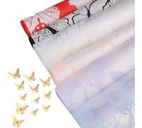 NatureMan 30 Sheet Flower Wrapping Paper With Butterflies - Matte Translucent Waterproof Bouquet Sheets - Korean Style for DIY Craft Gift/Bouquet Wrap,with 12 Pcs Gold Butterfly