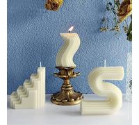 NatureMan 3Pcs Aesthetic Candles Twist Candle Minimalist Geometric Shaped Candles U Shaped, S Shaped and triangleCandle,Art Decorative Candles