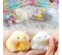 NatureMan 4 Pcs Taba Squishies Hamster Super Soft Squeeze Toy Stress Relief Quiet Fidget Sensory Toys Novely Toys for Adults Kids