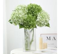 NatureMan 4Pcs Hydrangea Artificial Flowers, 20'' Latex Real Touch Hydrangeas Large Hydrangea Flowers for Home Decor Party Arrangements Wedding Bouquets Centerpieces (2Dark Green&2Light Green)