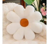 NatureMan 50cm Flower Pillow,Soft Flower Shaped Floor Cushion,Cute Aesthetic Pillow, Decorative Pillows for Bed Sofa (white)