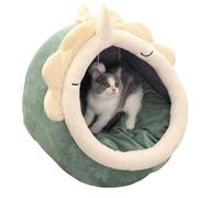 NatureMan Cat Beds for Indoor,Cat House with Hanging Cat Ball toy,Kitten Tent House Removable Cotton Pad,Warm and Soft Pet Cat Supplies Kitten Small Dogs Pet Bed (Green, M)