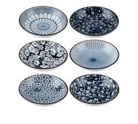 NatureMan Japanese Style Ceramic Dipping Bowls of 6 Soy Sauce Appetizer Plates Side Dishes Tapas Bowls,Small Seasoning Dishes Dipping Bowls