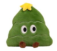NatureMan Merry Christmas Tree Shaped Pillow,Christmas Decorative Throw Pillow with Cute expression, Pine Tree Shaped Cushion for Couch, Bed, and Living Room, Green,45cm