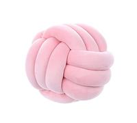 NatureMan Soft Knot Ball Pillows,Round Throw Pillow Cushion Children Room Decoration Plush Pillow,Handmade Round Plush Pillow,Calming Stress Relief PlushToy,diameter 28cm (Pink)