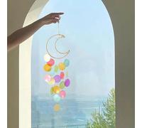 NatureMan Wind Chimes for Outside - Handcrafted Capiz Shells Windchime Coastal Style Decor for Indoor/Outdoors, Summer Patio Garden Decor, Great for Women, Wind Chimes Lovers Gift (Colorful)