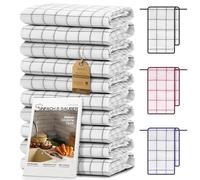 NatureMark 10-Pack Dish Towels 50x70 cm - 100% Cotton, Absorbent & Durable - Kitchen Towels, Dish Towels in Anthracite
