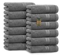 NatureMark 12 Guest Towels, 100Percent Cotton, Anthracite Gray, Pack of 12-30 x 50 cm