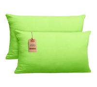 NatureMark 2 Pack Jersey Cushion Covers Pillow Cases / Cushion Covers for Body Pillows Neck Cushions Assorted Sizes and Colours öko-Tex, 100% Cotton, Apple Green, 40 x 80 cm