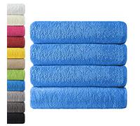 NatureMark 4-Piece Large Towel Set - 100% Cotton, Soft, Absorbent and Durable Bath Towels for Home, Spa, Gym - 70 x 140 cm, Royal Blue