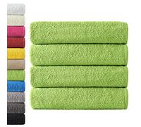 NatureMark Terry Bath Towels, 100Percent Cotton, Apple Green, Pack of 4-70 x 140 cm