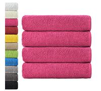 NatureMark 4-Piece Large Towel Set - 100% Cotton, Soft, Absorbent and Durable Bath Towels for Home, Spa, Gym - 70 x 140 cm, Pink
