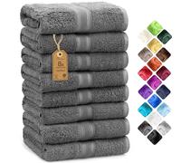 NatureMark 8 Hand Towels, Anthracite Gray, Pack of 8-50 x 100 cm