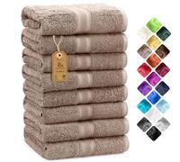 NatureMark 8 Hand Towels Set - 100% Cotton - Soft and Absorbent Bathroom Towels, Durable and Comfortable, Size 50 x 100 cm, Sand/Beige