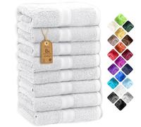 NatureMark 8 Hand Towels, White, Pack of 8-50 x 100 cm