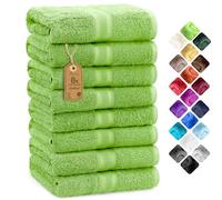 NatureMark 8 Hand Towels Set - 100% Cotton - Soft and Absorbent Bathroom Towels, Durable and Comfortable, Size 50 x 100 cm, Apple Green