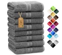NatureMark 8 Hand Towels, Anthracite Gray, Pack of 8-50 x 100 cm
