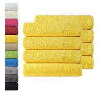NatureMark 8 Hand Towels, Yellow, Pack of 8-50 x 100 cm