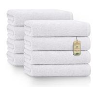 NatureMark 8 Hand Towels, White, Pack of 8-50 x 100 cm