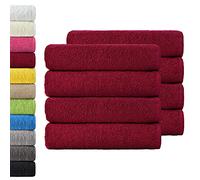 NatureMark Terry Towels, Hand Towel Set, 50 x 100 cm, Bordeaux Red, 100% Cotton, Pack of 8