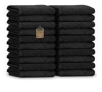 NatureMark Terry Guest Towels 30 x 50 cm 100% Cotton Black Pack of 20