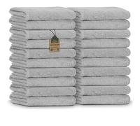 NatureMark Pack of 20 Terry Guest Towels 30 x 50 cm 100% Cotton Silver Grey