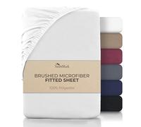 NatureMark Microfiber Fitted Sheet - Soft, Breathable and Easy Care - Skin-Friendly - 90 x 200 cm, White
