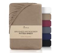 NatureMark Microfiber Fitted Sheet 90 x 200 cm - Soft, Breathable & Wrinkle-Free - Deep Pocket up to 25 cm - Non-Slip Elastic - Easy Care, Sand/Beige