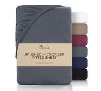NatureMark Microfiber Fitted Sheet - Soft, Breathable and Easy Care - Skin-Friendly - 90 x 200 cm, Anthracite Grey
