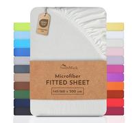 NatureMark Microfiber Fitted Sheet - Soft, Breathable & Comfortable - With Elastic Band -140 x 200 cm - Natural/Cream