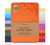 NatureMark Microfiber Fitted Sheet - Soft, Breathable & Comfortable - With Elastic Band - 90 x 200 cm - Terracotta